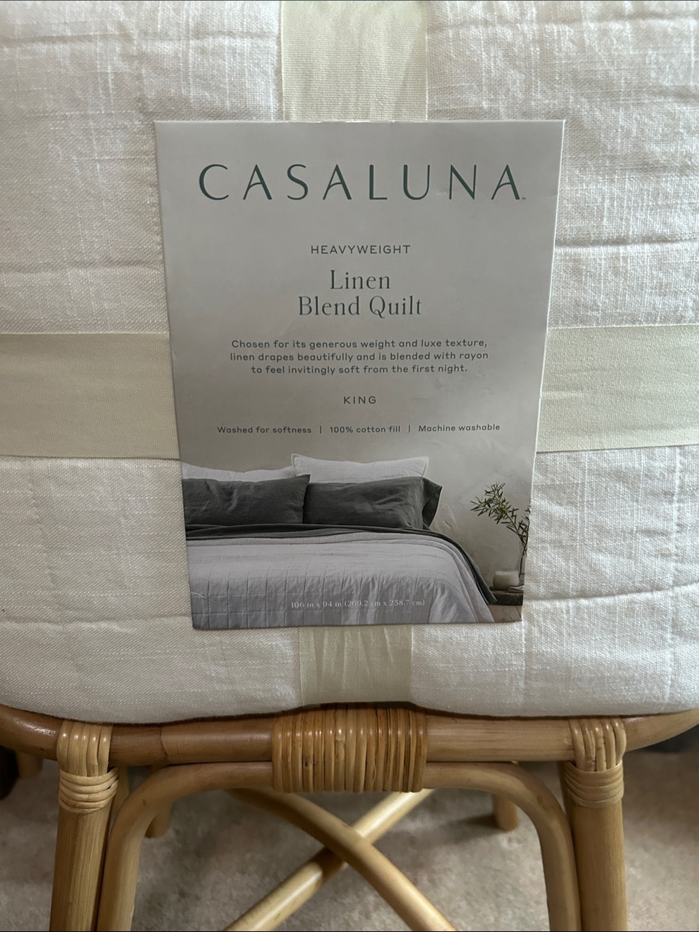 Casaluna King Heavyweight Linen Blend Quilt